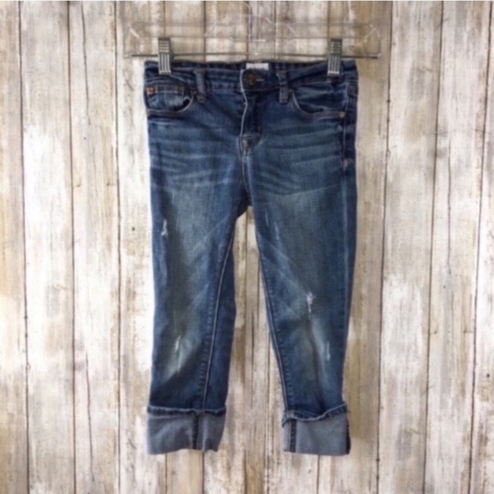 Hudson Kids Lightly Distressed Cuffed Jeans